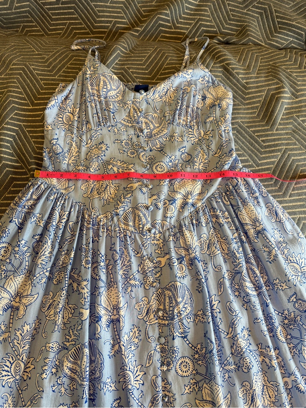 Roller Rabbit Light Blue Paisley Spaghetti-Strap Maxi, M - Picture 10 of 11